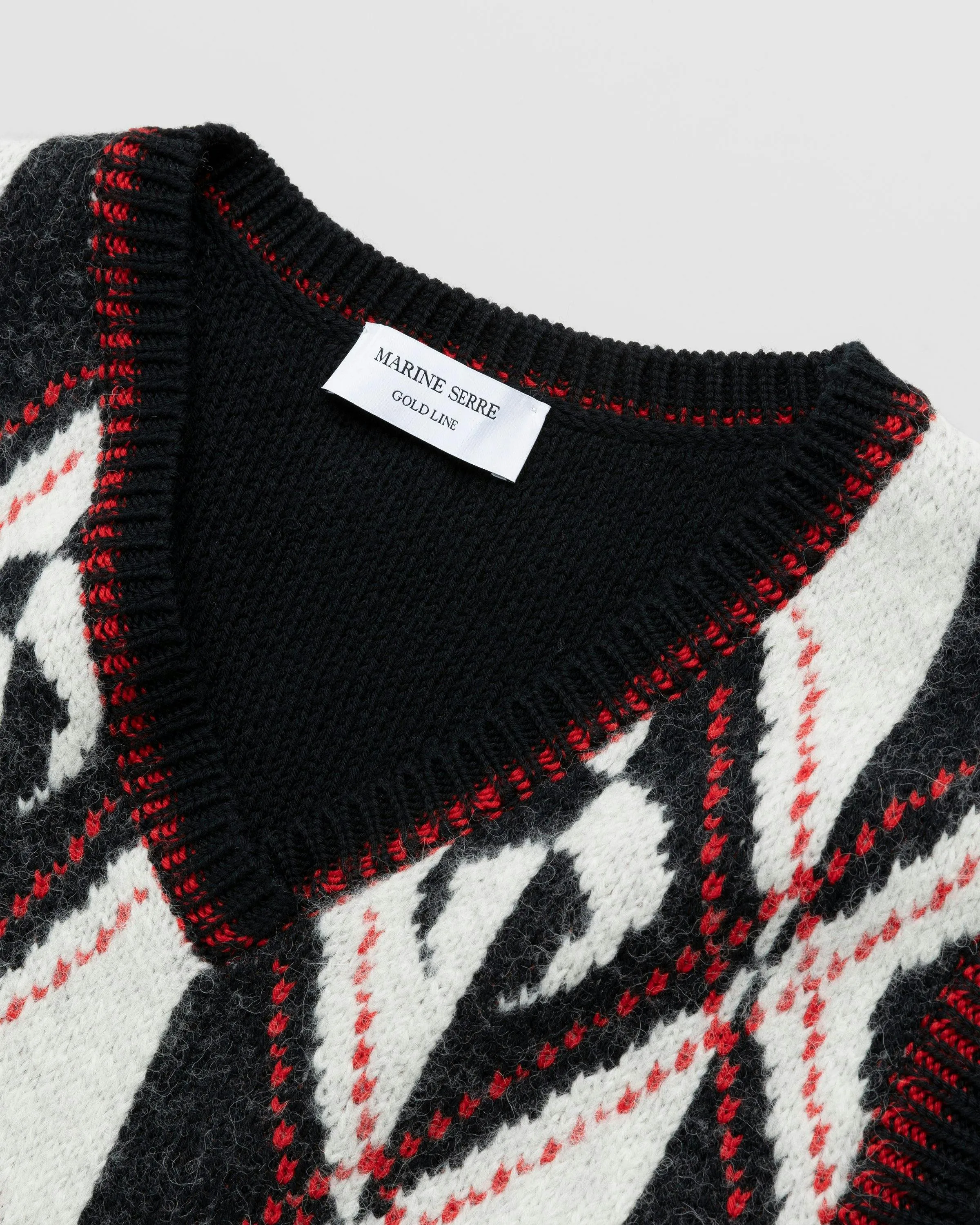 Marine Serre – Harlequeen Pullover V-Neck Black | Highsnobiety Shop