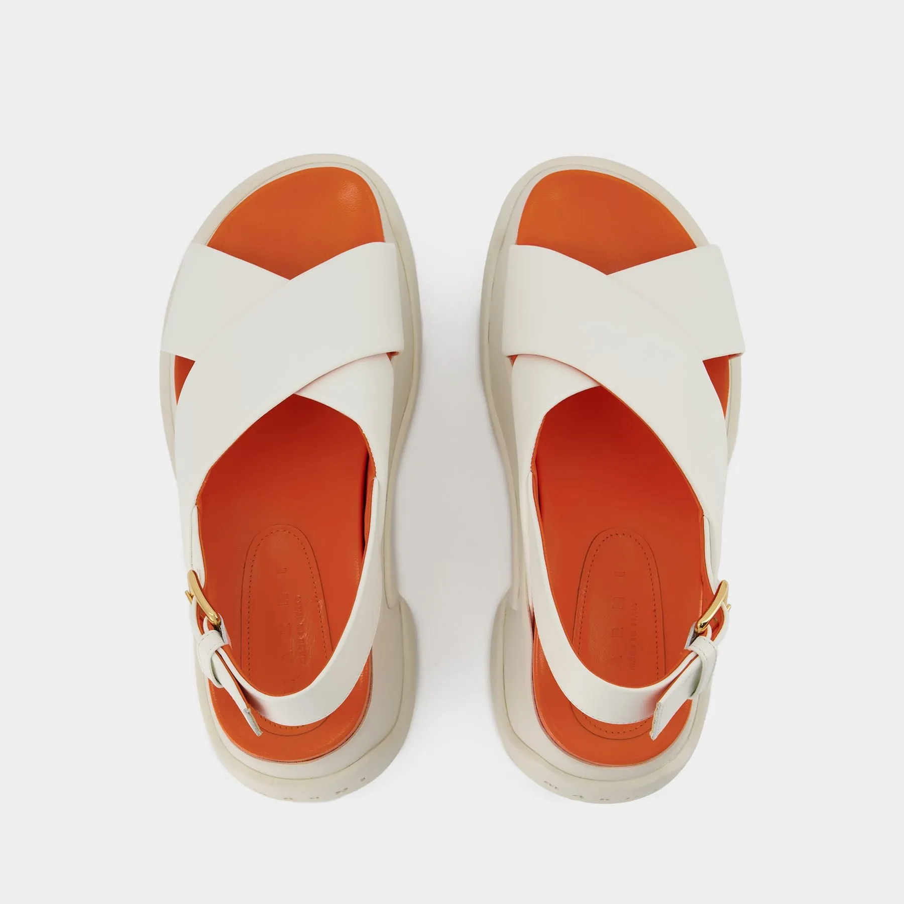 Marni  Fussbett Platform Sandals - Marni - White - Leather