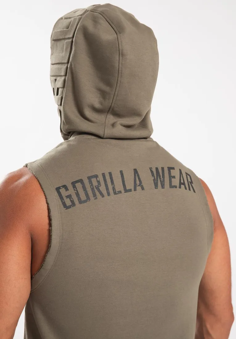 Marshall Sleeveless Hoodie - Army Green - 3XL Gorilla Wear