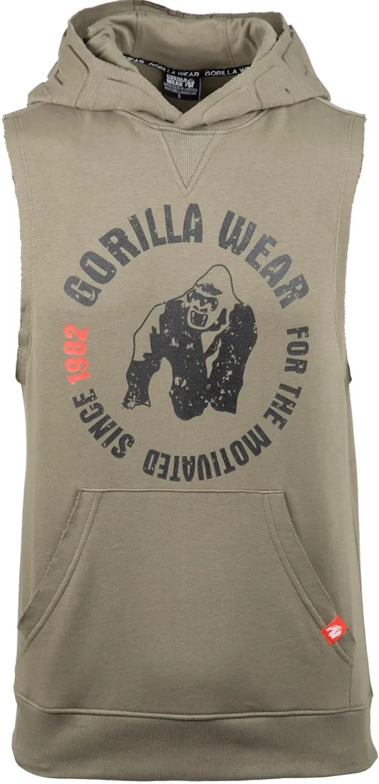 Marshall Sleeveless Hoodie - Army Green - 3XL Gorilla Wear