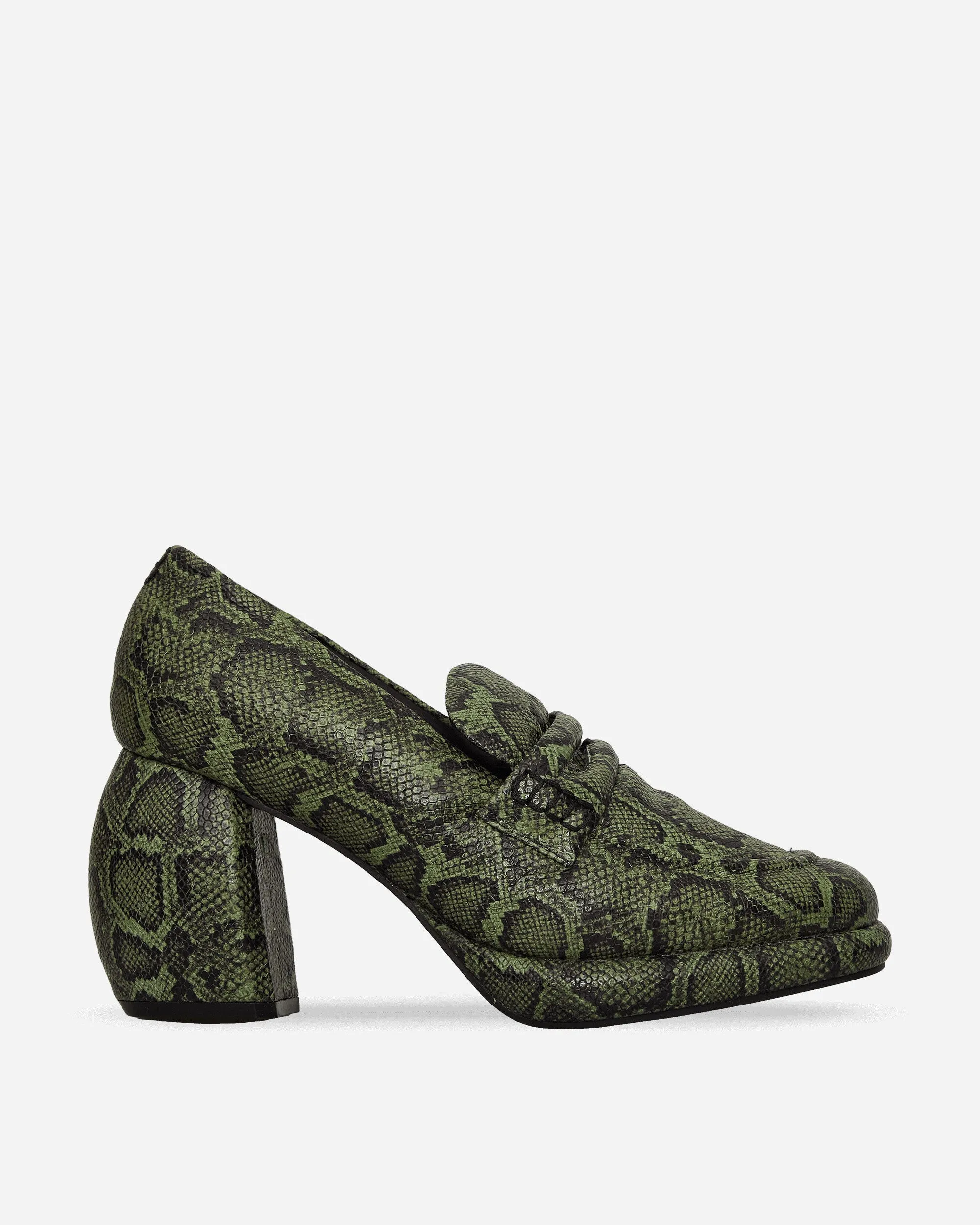 Martine Rose Leather Loafer Green Snake