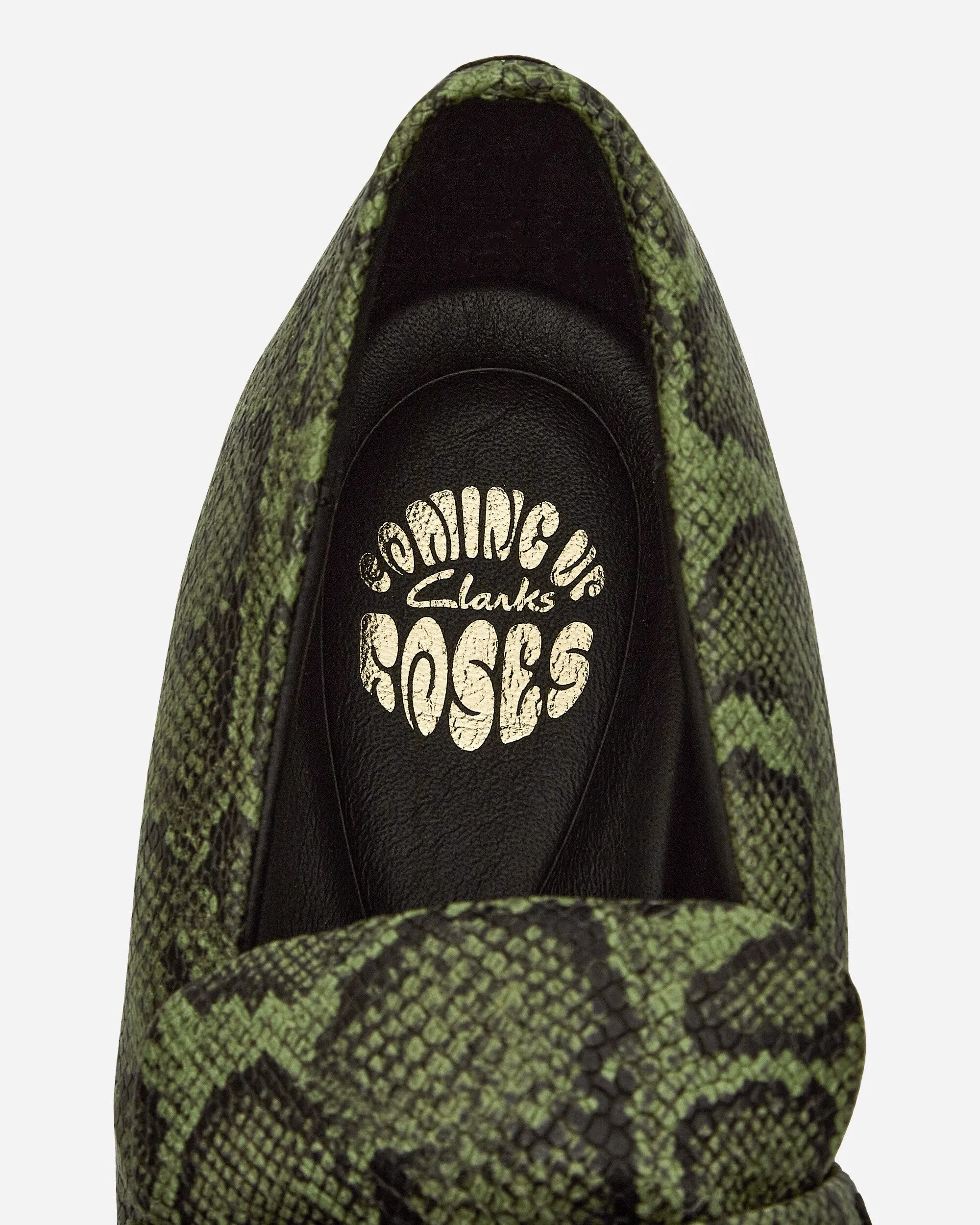 Martine Rose Leather Loafer Green Snake