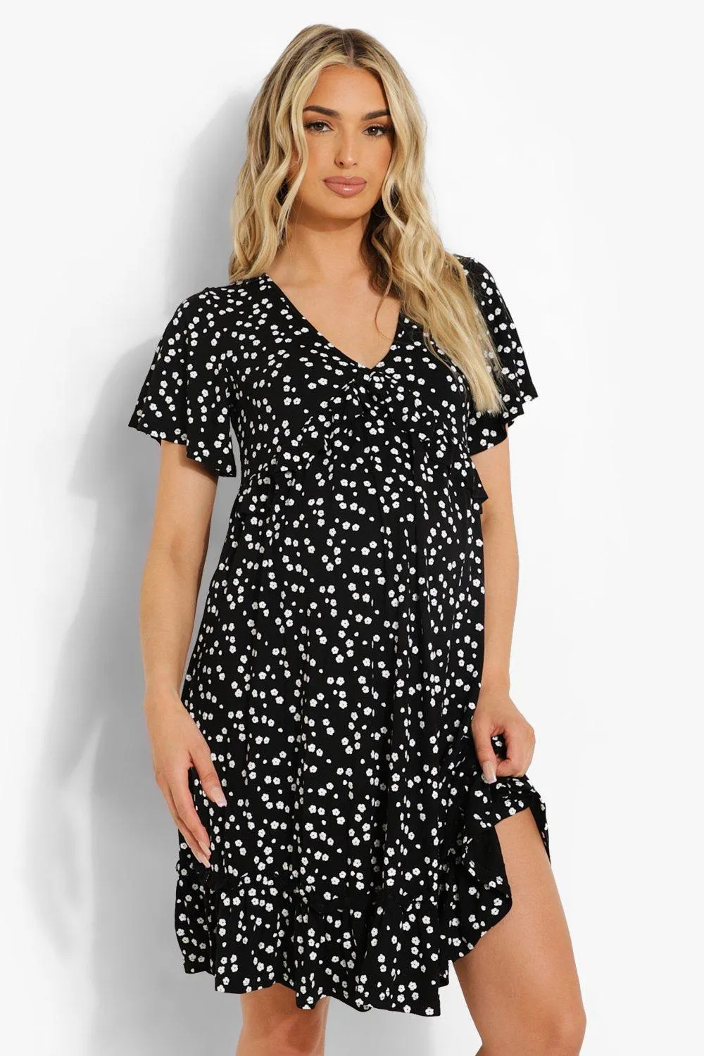 Maternity Ditsy Floral Smock Dress