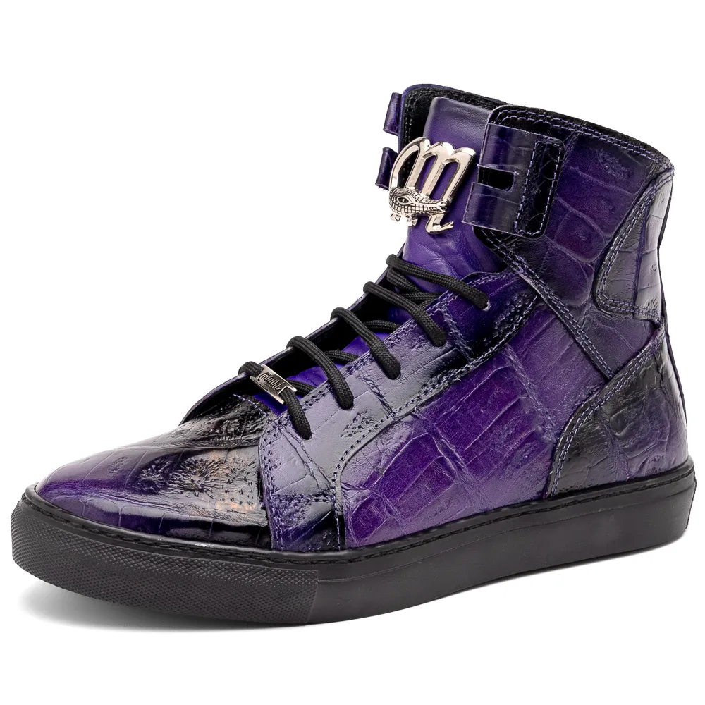 Mauri 6129/1 Baby Crocodile High Top Sneakers Grape / Dirty Black