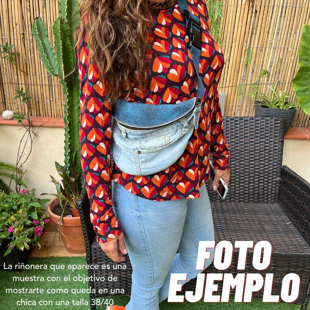 Maxi Retro Chic  Jeans Recycled  · Edición Limitada · Pieza nica Núm. 12740