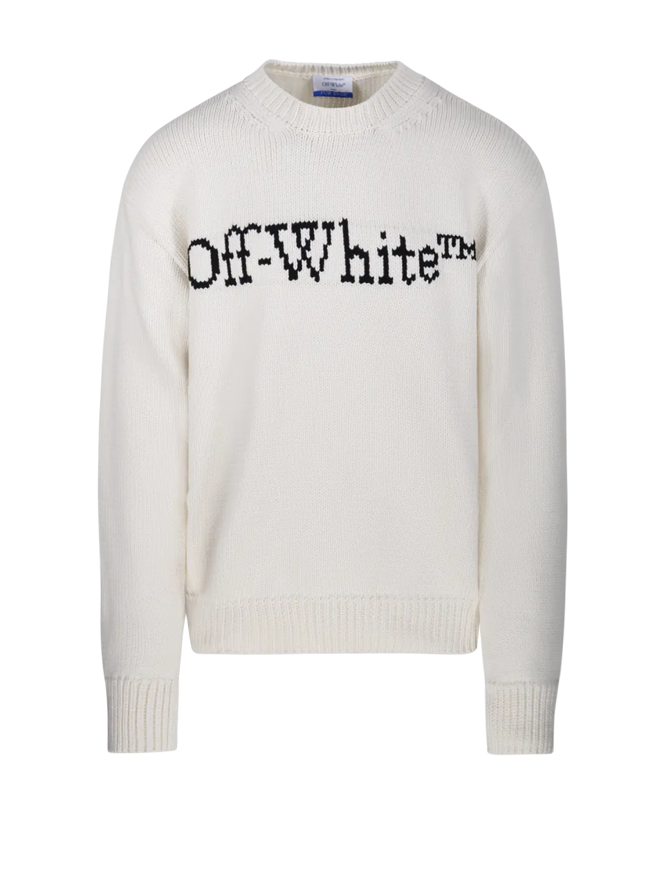 MEN OFF-WHITE WHITE COTTON PULLOVER WITH LOGO