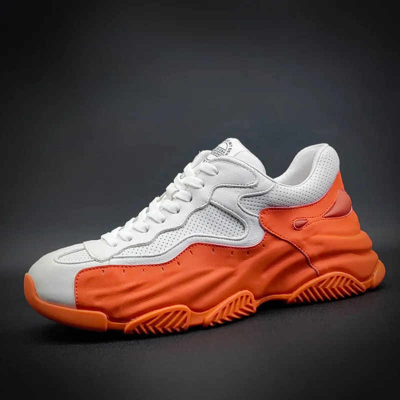 Men Trendy Leather Casual Sneakers 