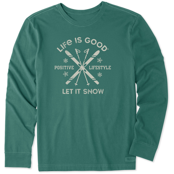 Men's Let it Snow Ski Long Sleeve Crusher Tee