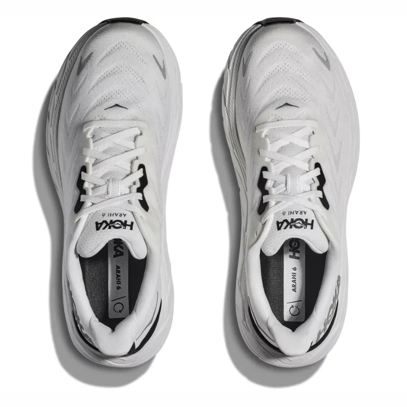 Men’s HOKA Arahi 6 – Blanc de Blanc/Steel Wool (BDBSW)
