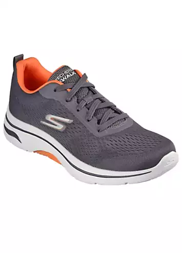 Mens Charcoal & Orange Go Walk Arch Fit 2.0 Trainers by Skechers | Look Again