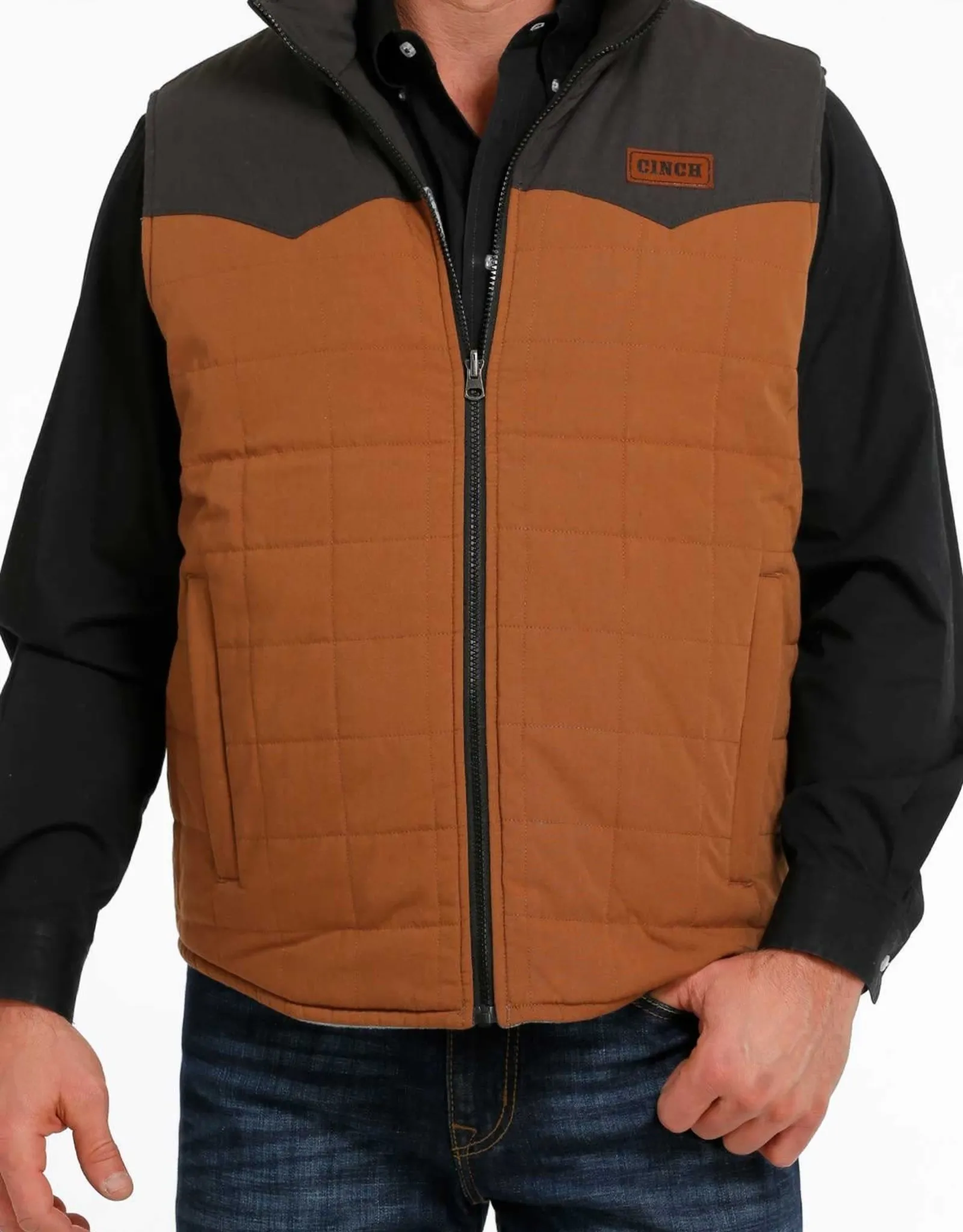 Mens Cinch Reversible Wooly Canvas Western Vest