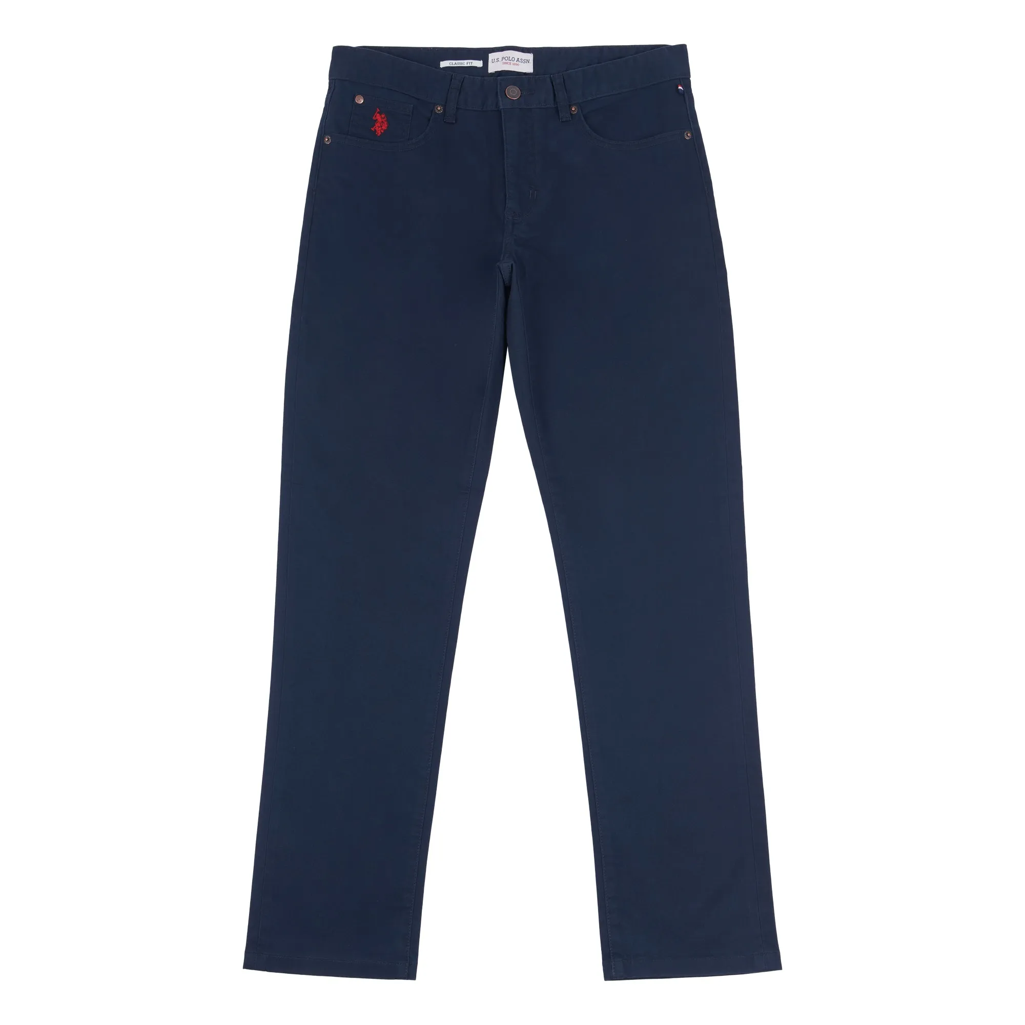 Mens Core 5 Pocket Trousers in Dark Sapphire Navy / Haute Red DHM