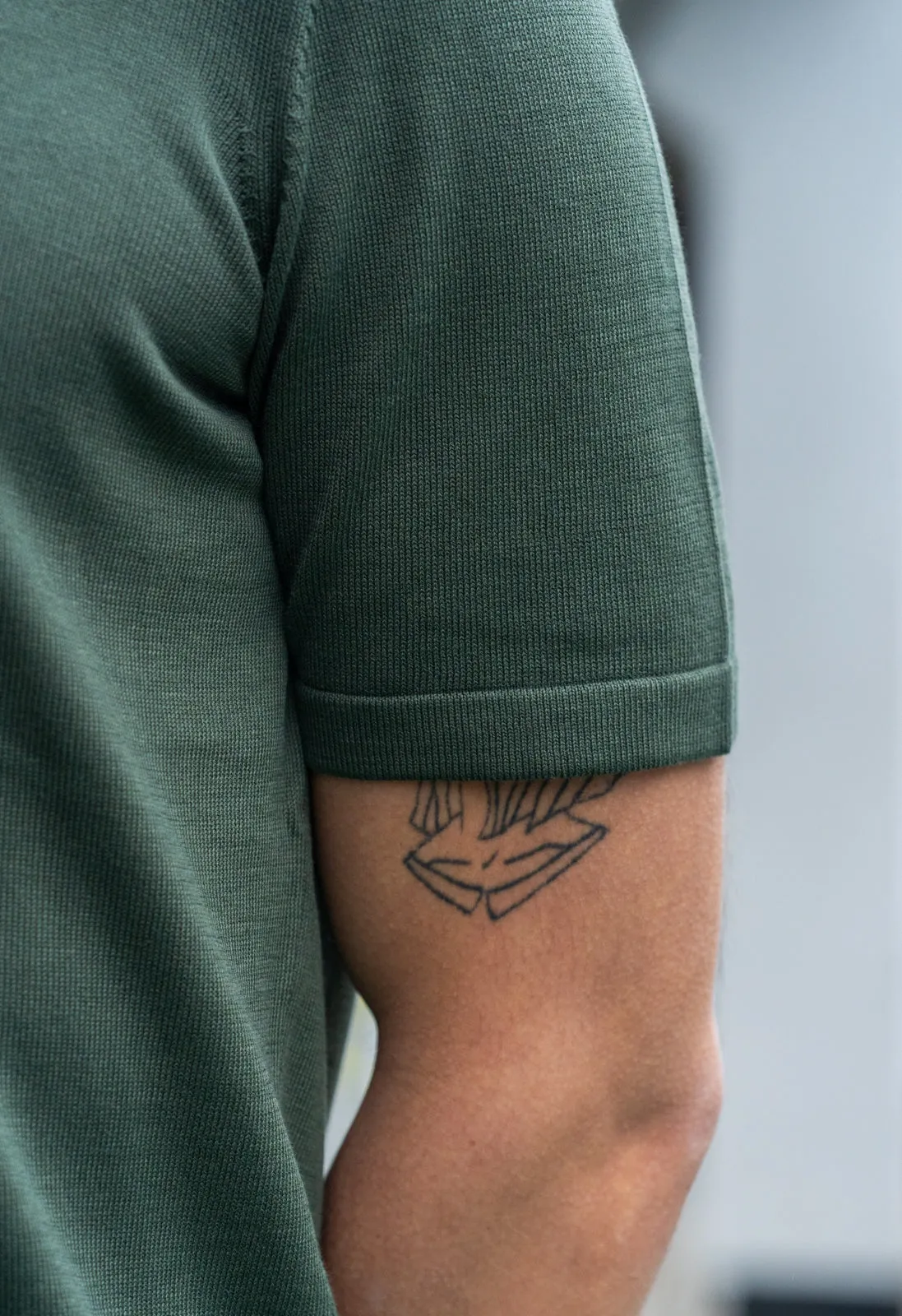 Men's Cotton 'Tennis' Short Sleeve Polo Olive