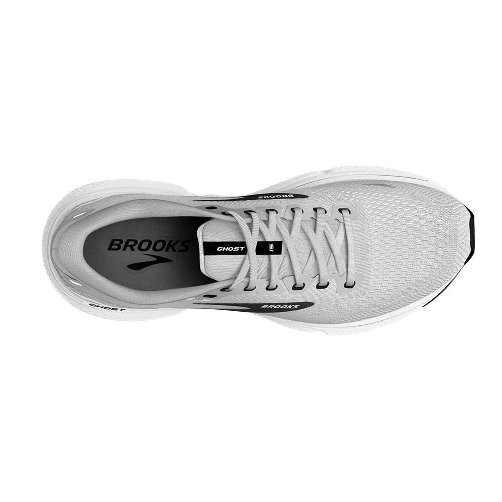 Men's Ghost 15 Running Shoe- Alloy/Oyster/Black- Wide (2E)