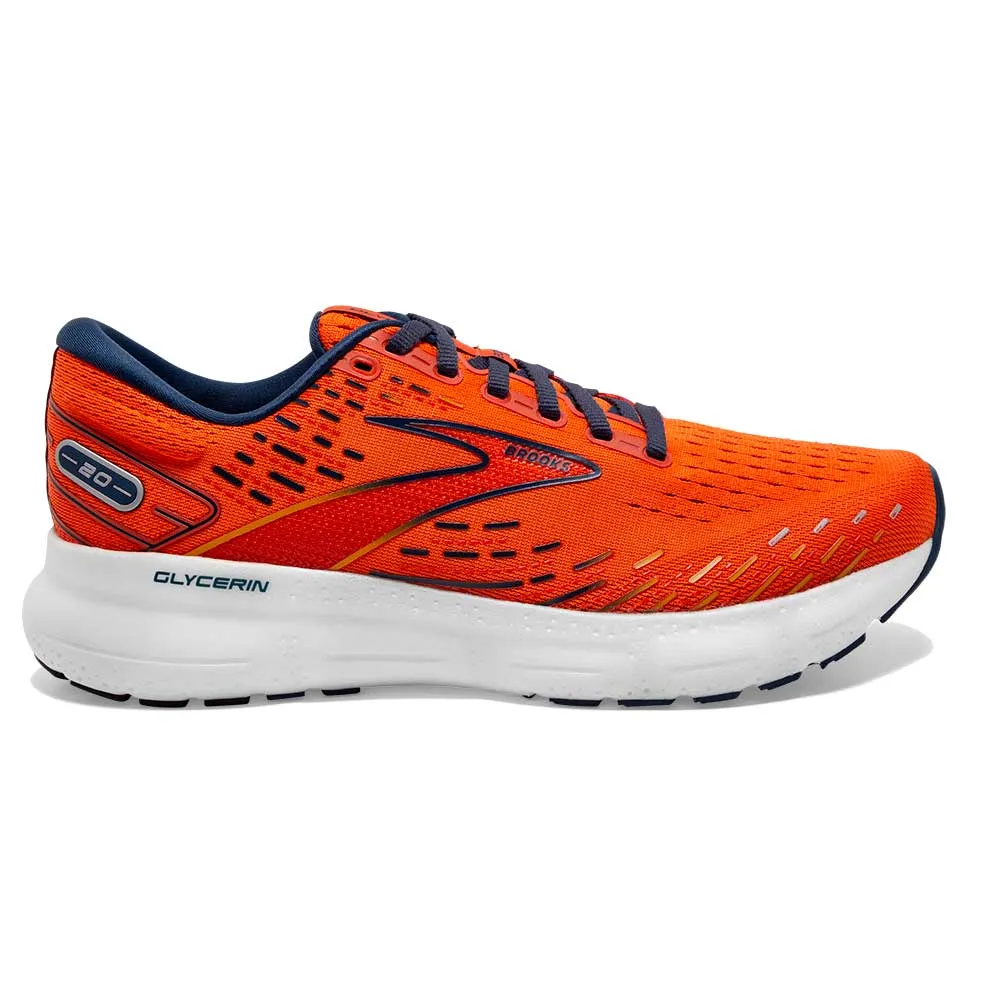 Men's Glycerin 20 Running Shoe- Orange/Titan/Flame- Regular (D)