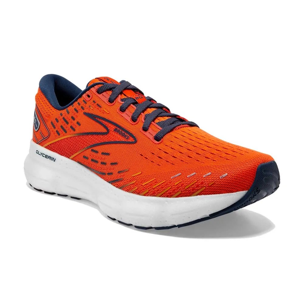 Men's Glycerin 20 Running Shoe- Orange/Titan/Flame- Regular (D)