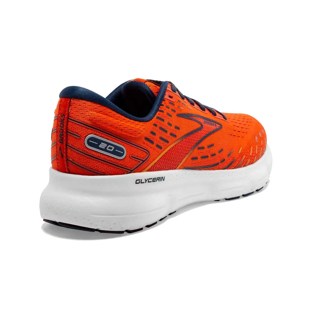 Men's Glycerin 20 Running Shoe- Orange/Titan/Flame- Regular (D)