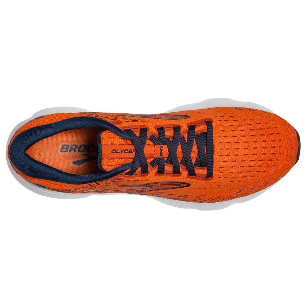 Men's Glycerin 20 Running Shoe- Orange/Titan/Flame- Regular (D)