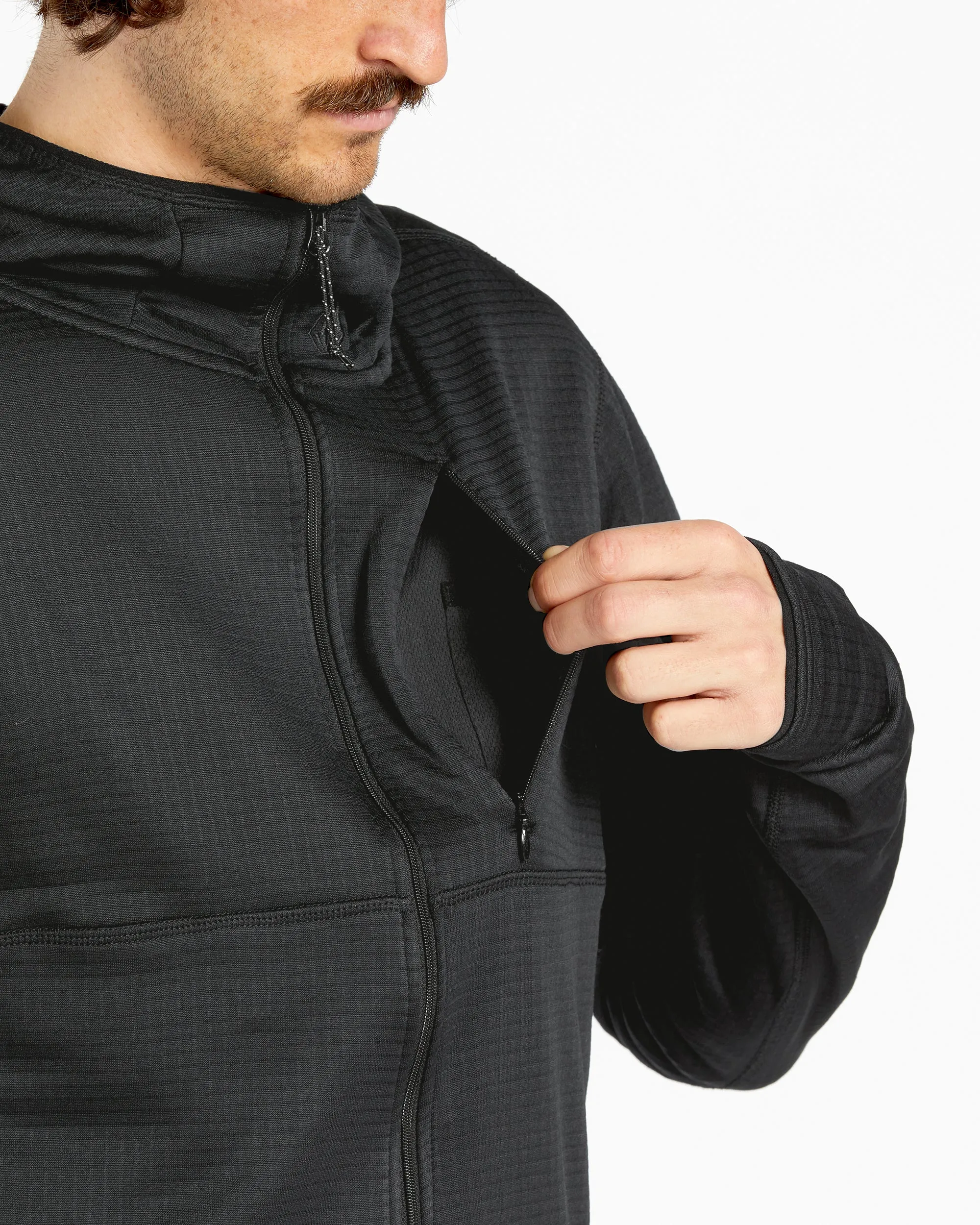 Mens Gridlock Full Zip Fleece - Black