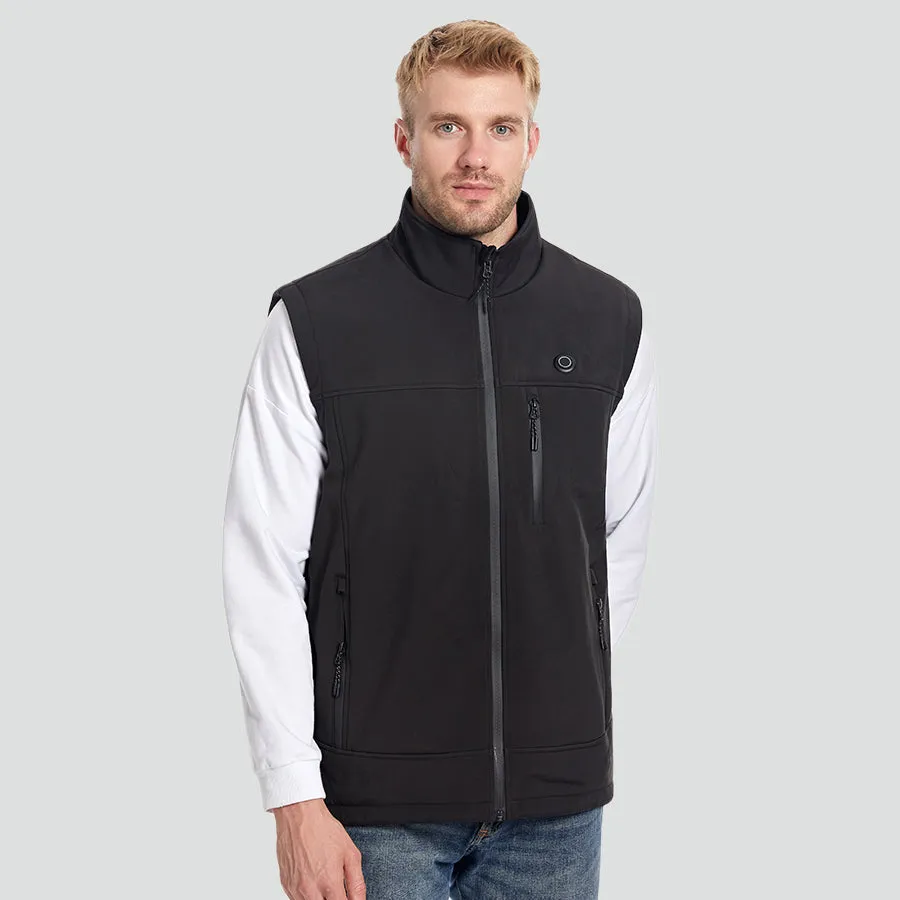 Men's Heated Softshell Vest with 9 Heating Zones(Battery Not Included)