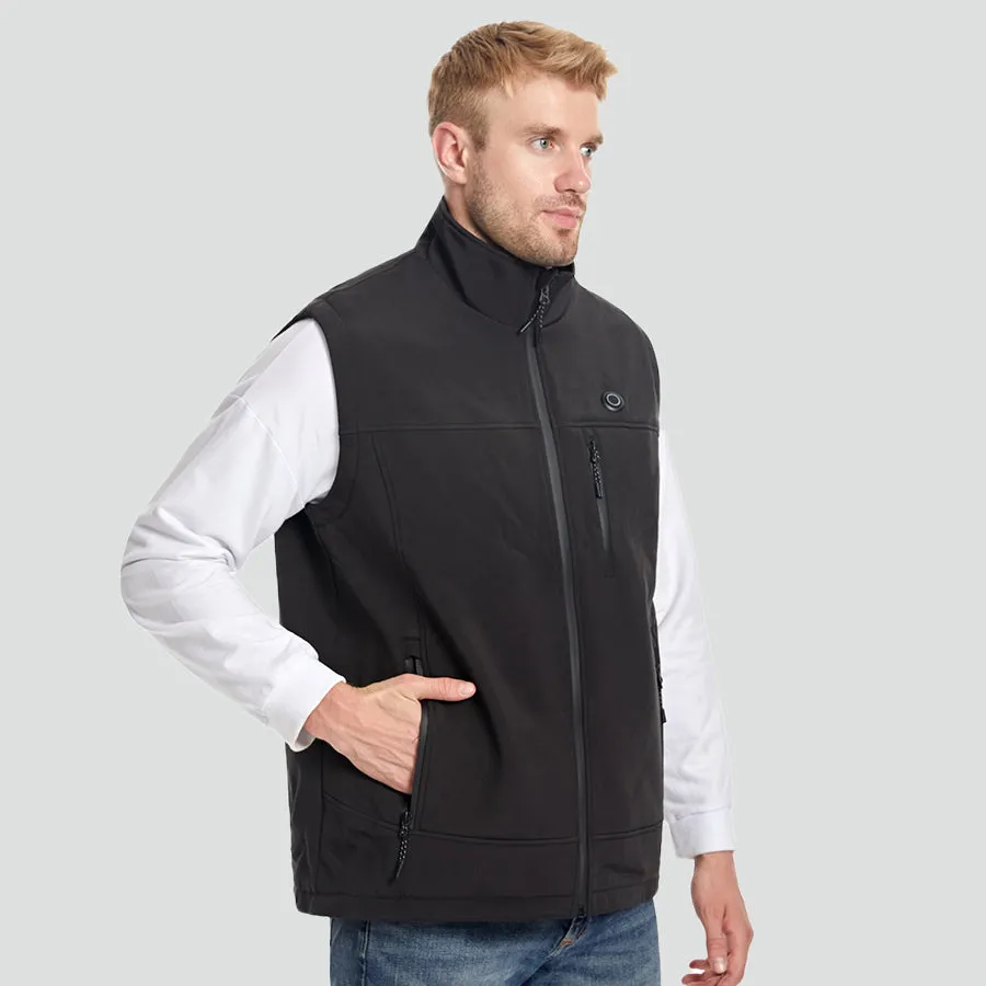 Men's Heated Softshell Vest with 9 Heating Zones(Battery Not Included)