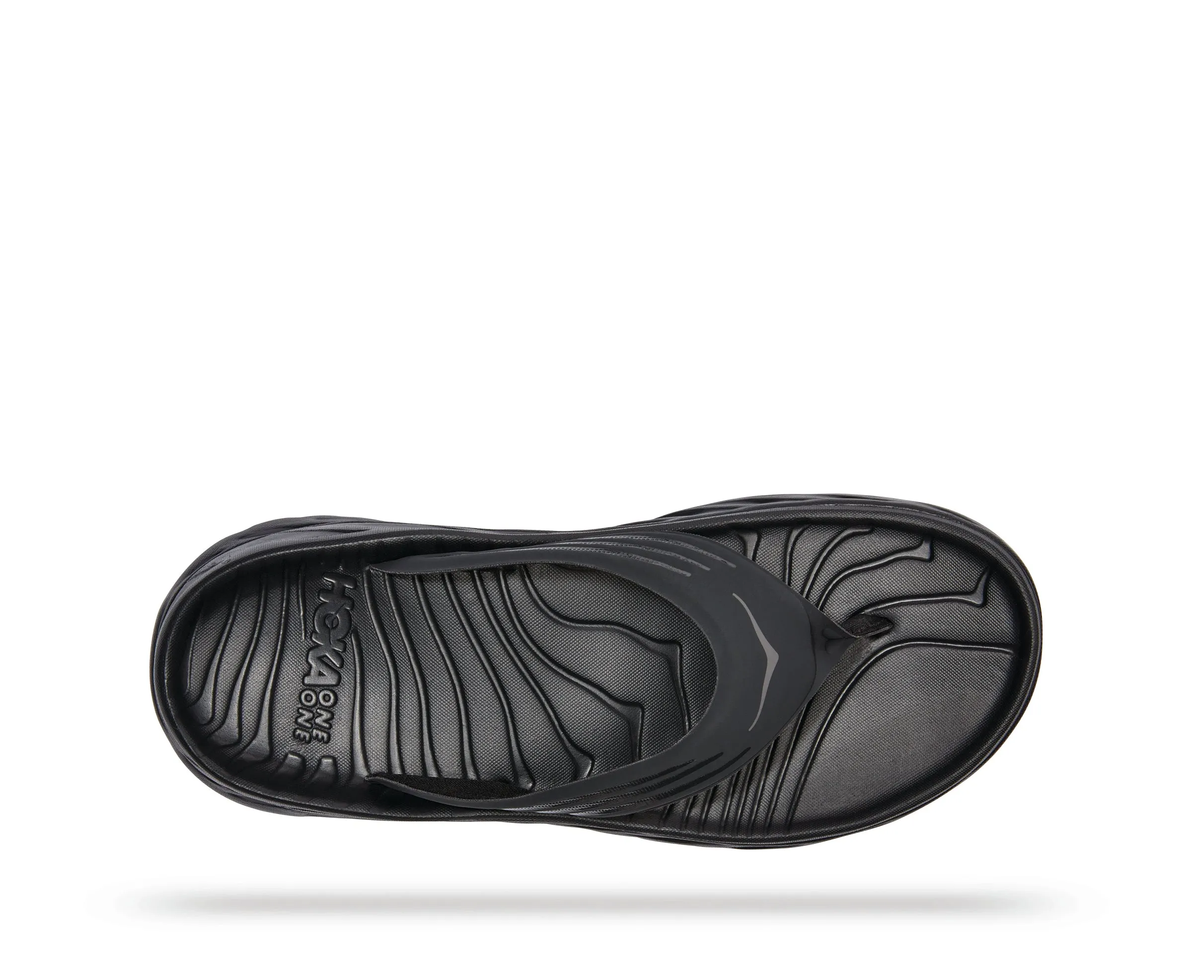 Men's Hoka One One Ora Recovery Flip Color: Black/Dark Gull Grey