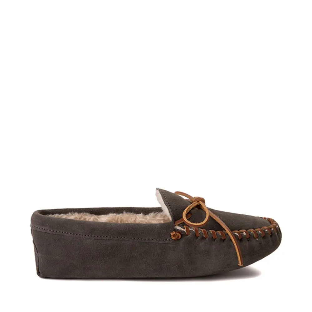 Mens Minnetonka Pile Lined Softsole Slipper - Gray