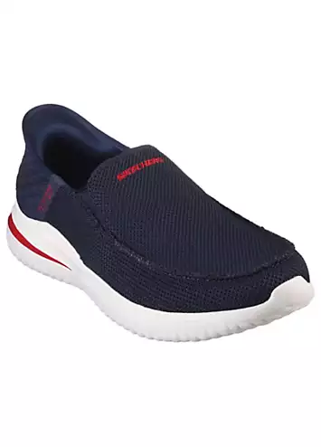 Mens Navy Knit Slip-Ins Delson 3.0 Cabrino Trainers by Skechers | Look Again