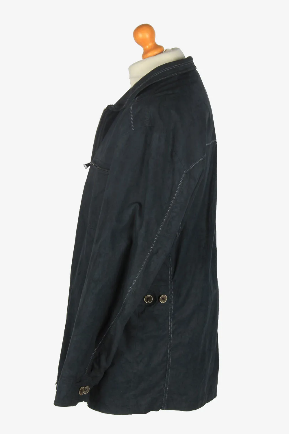 Mens Pierre Cardin Suede Jacket Vintage Size XXL Black C2452 - Pepper Tree London