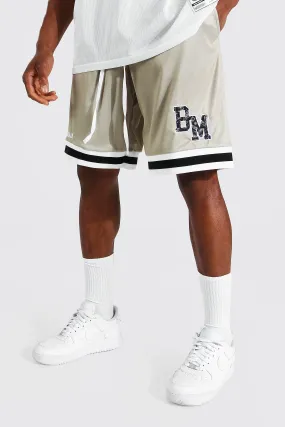 Mesh Basketball Shorts With Bandana Badge