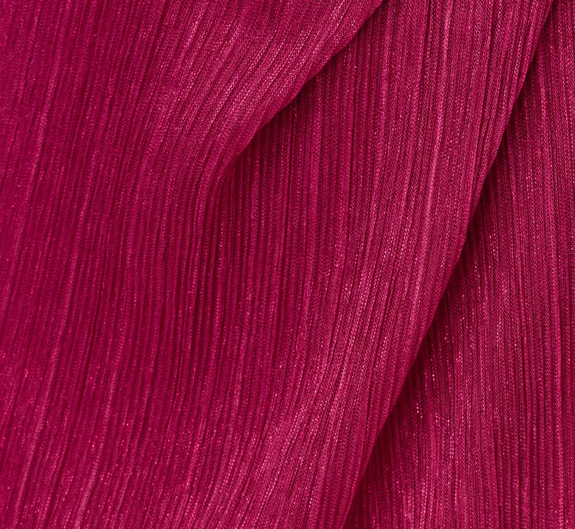 Metallic Knit Halter Midi Dress With Wrap Skirt In Magenta