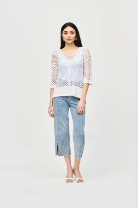 Metallic V-neck Pullover Style 241922