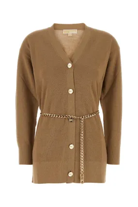 Michael By Michael Kors Camel Wool Cardigan