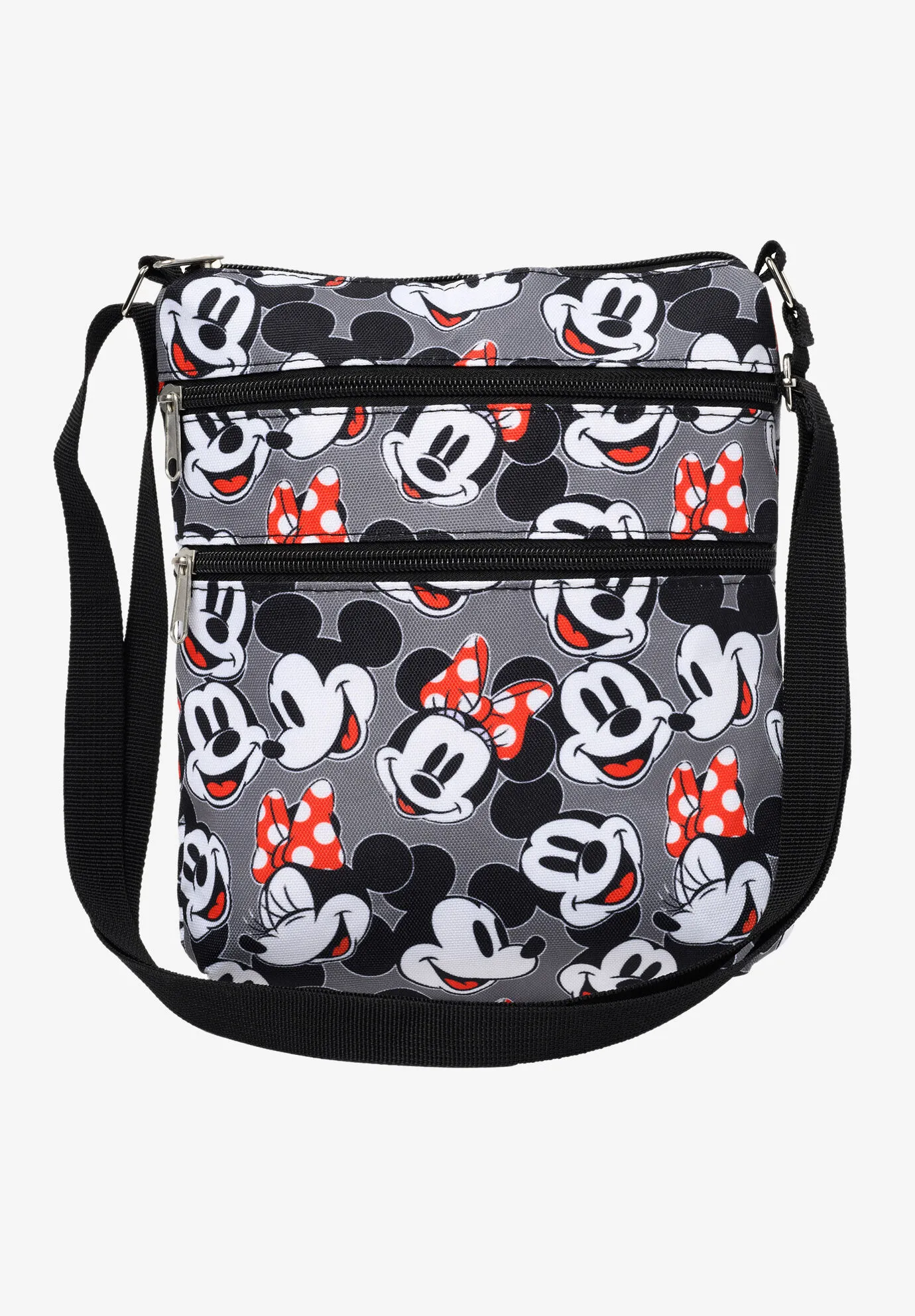 Mickey & Minnie Mouse Faces Smiles Passport Bag Travel Crossbody Purse