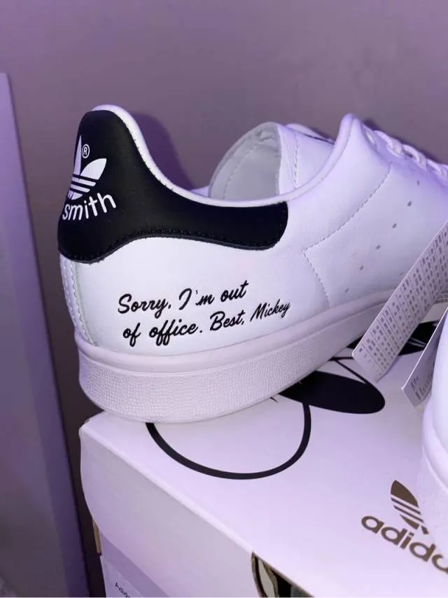 Mickey mouse x adidas stan smith white black