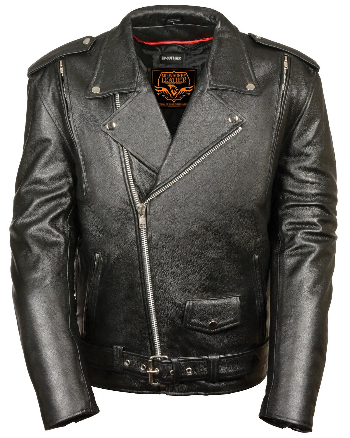 Milwaukee Leather Men's 4X Black Vented Side Lace Leather Motorcycle Jacket