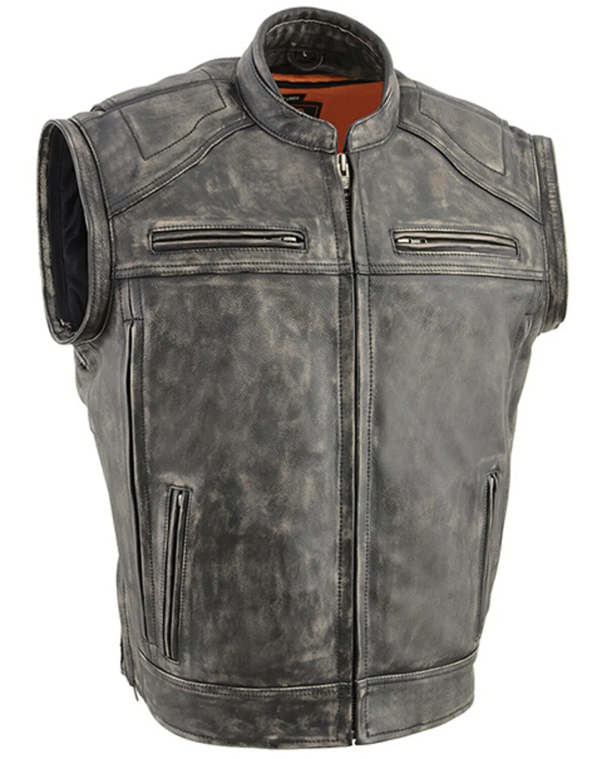 Milwaukee Leather Men's Distressed 2-in-1 Concealed Carry Leather Jacket
