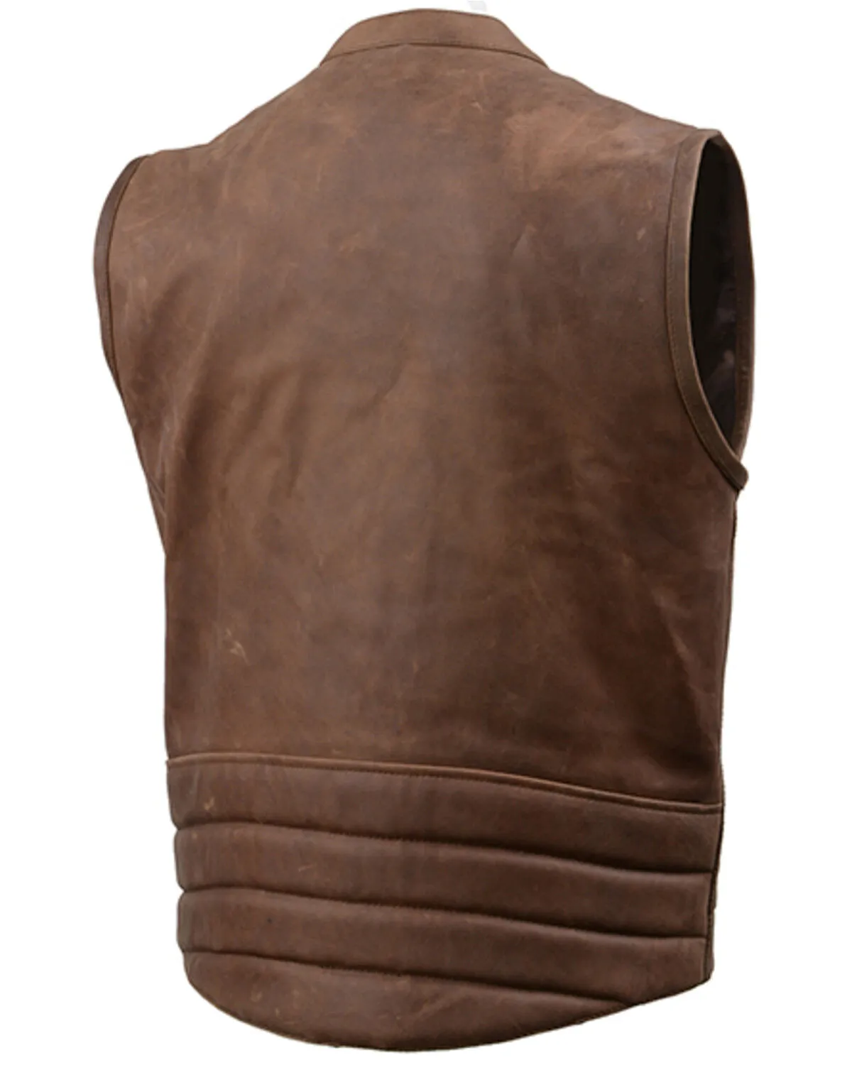 Milwaukee Leather Men's Rustler Concealed Carry Vintage Motorcycle Leather Vest - 4X
