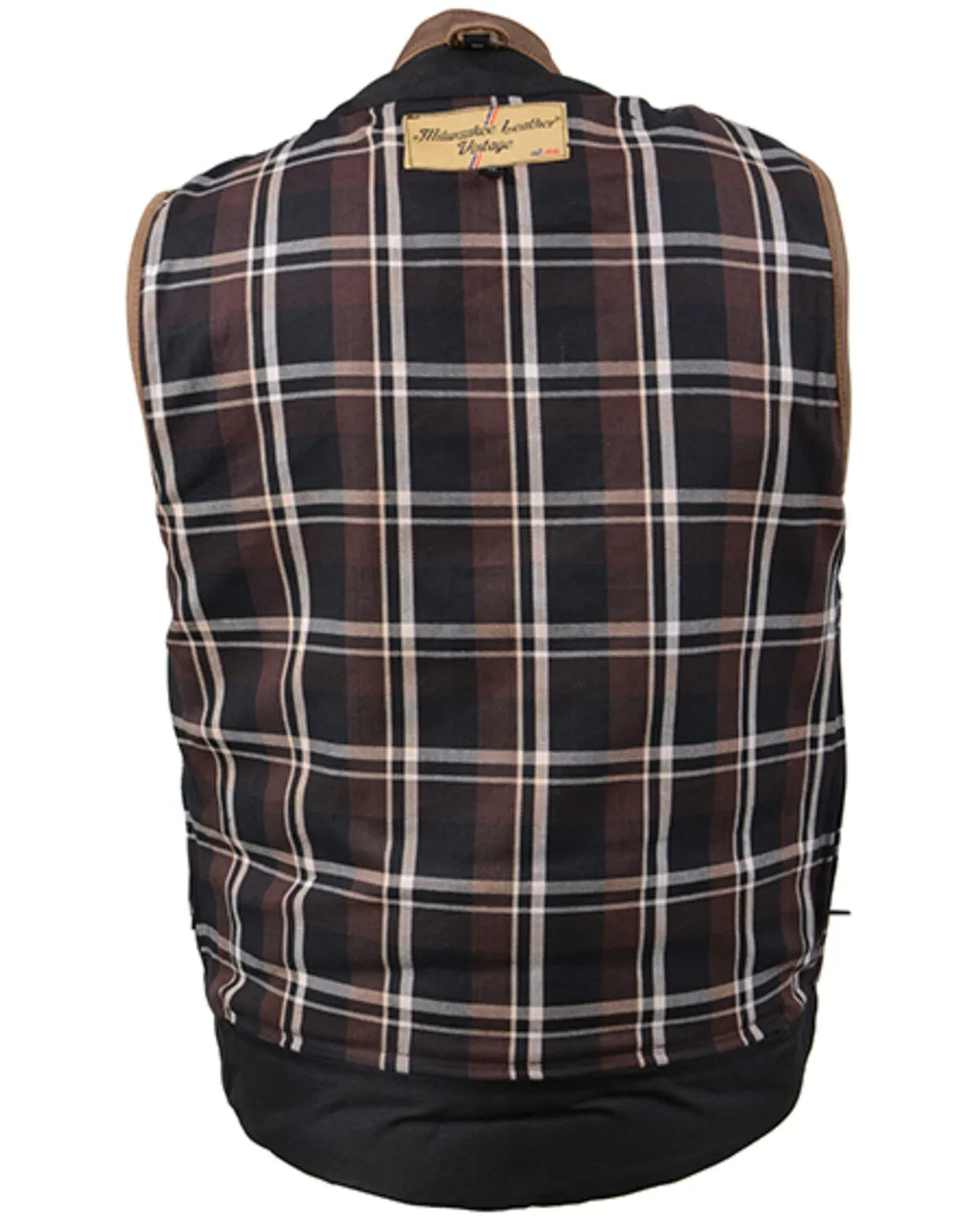 Milwaukee Leather Men's Rustler Concealed Carry Vintage Motorcycle Leather Vest - 4X