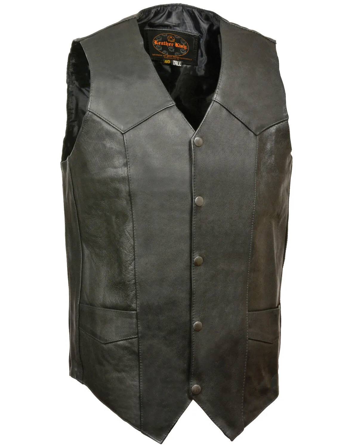 Milwaukee Leather Men's Snap Front Biker Vest - 2X Tall
