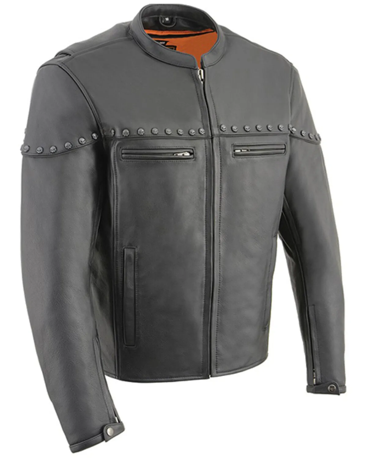 Milwaukee Leather Men's The Skelly Racer Leather Motorcycle Jacket - 5X