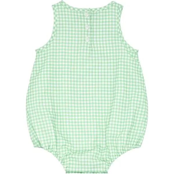 Minnow Palm Gingham Bubble Romper