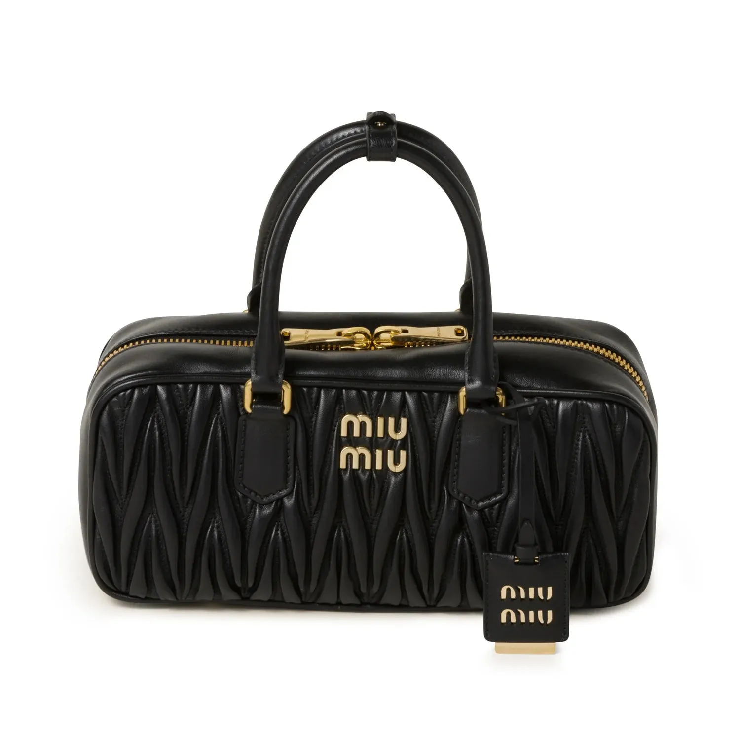 MIU MIU  Women's Arcadie Matelassé Nappa Leather Bag Black 