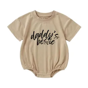 MLW By Design - Daddy's Bestie T-shirt Romper | Sand