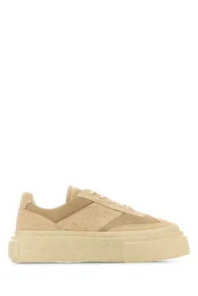 Mm6 Maison Margiela Two Tone Suede And Mesh Gambetta Sneakers