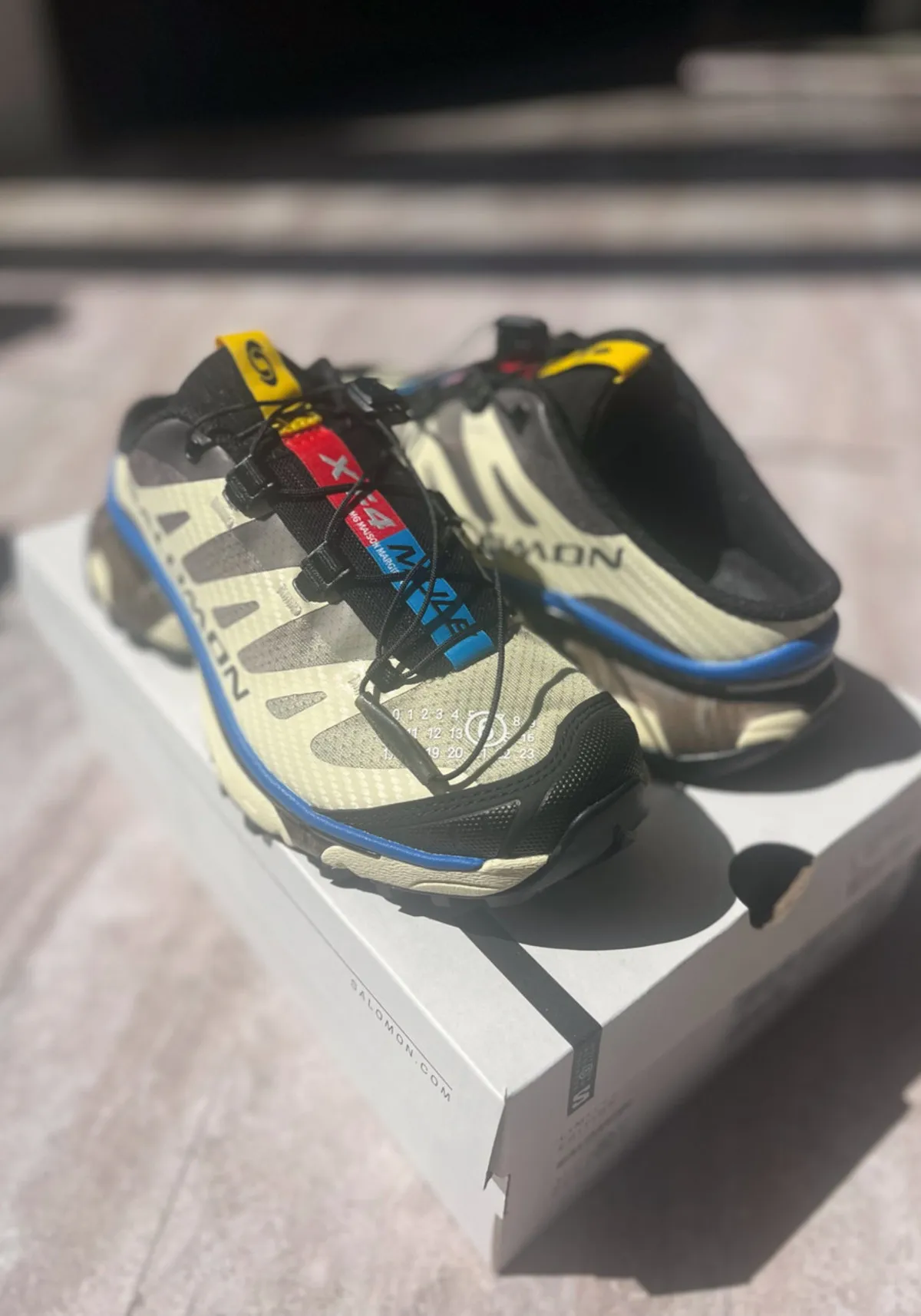 MM6 x Salomon XT 4 Mule - Transparent Yellow/Shale/Lapis Blue