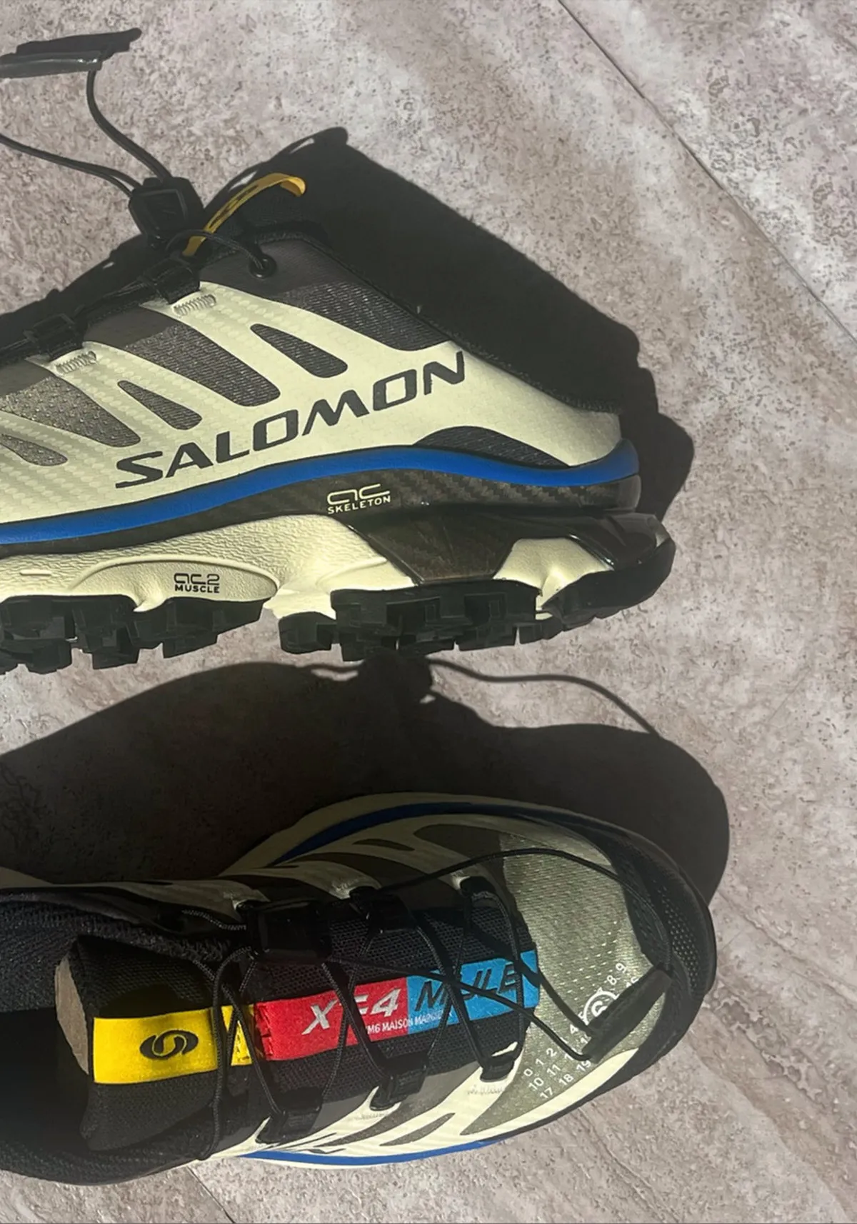 MM6 x Salomon XT 4 Mule - Transparent Yellow/Shale/Lapis Blue