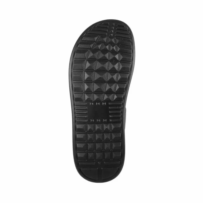 Mochi Men Black Casual Slippers