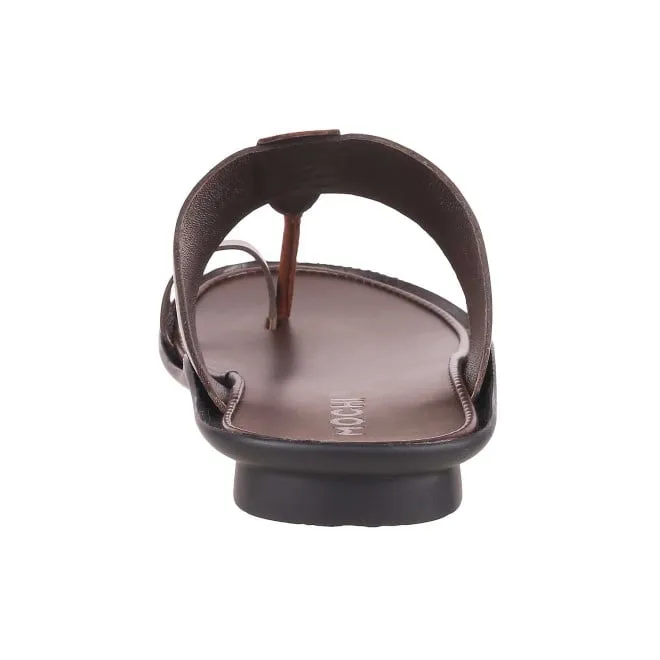 Mochi Men Brown Ethnic Slippers