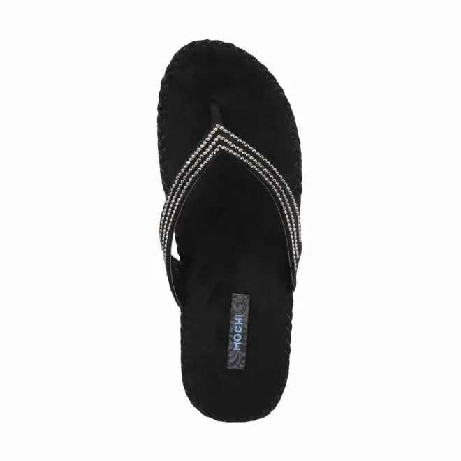 Mochi Women Black Casual Slippers